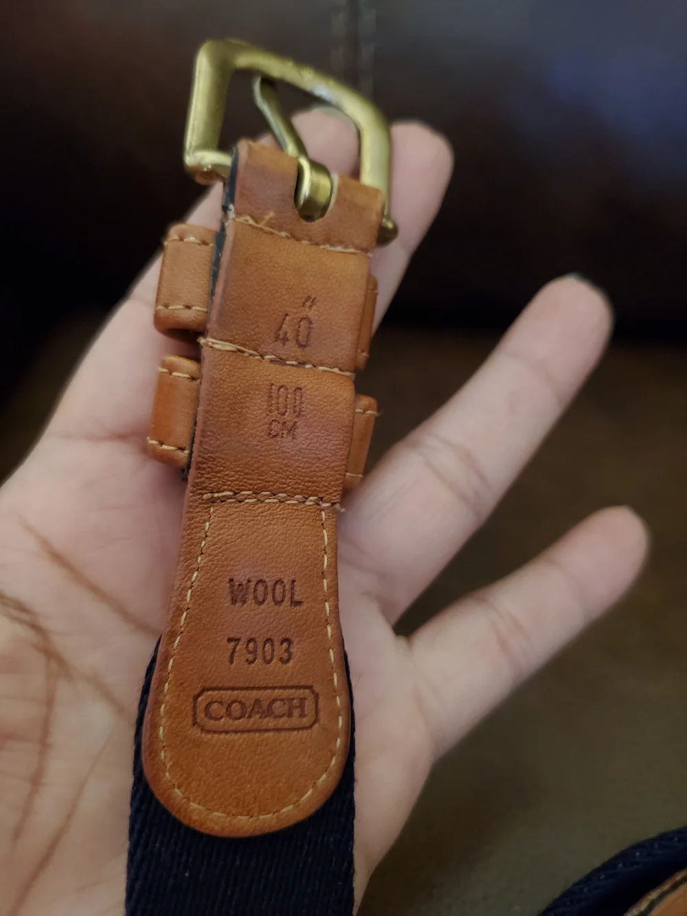 Coach Leather Wool Belt 40